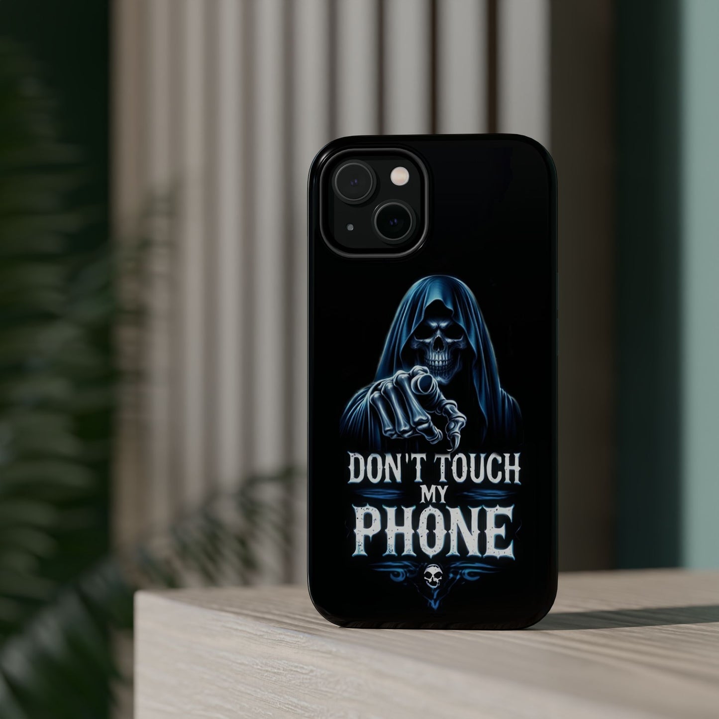 Gothic Magnetic iPhone Case: Don't Touch My Phone