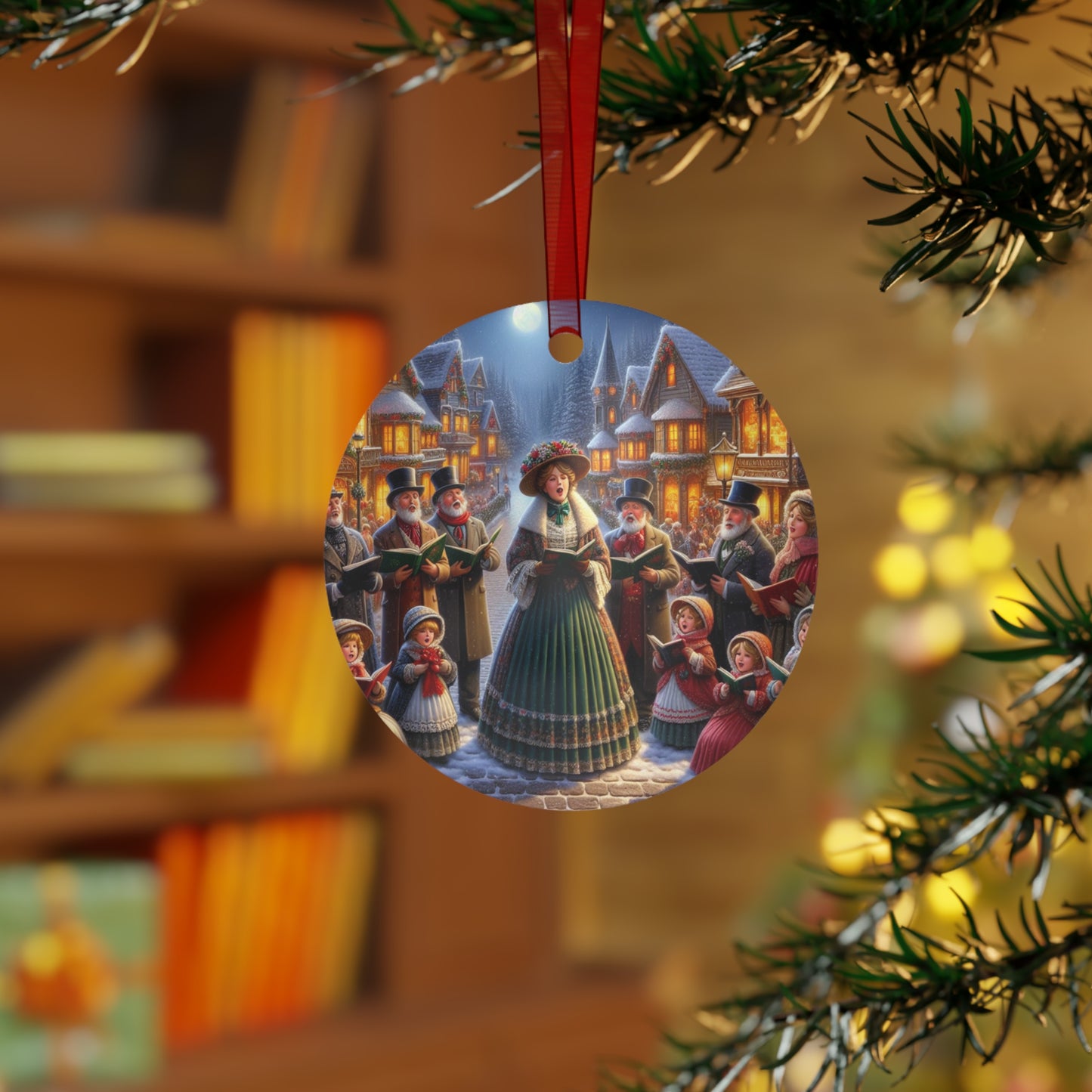 Victorian Christmas Carols Metal Ornaments, 2-Side Print