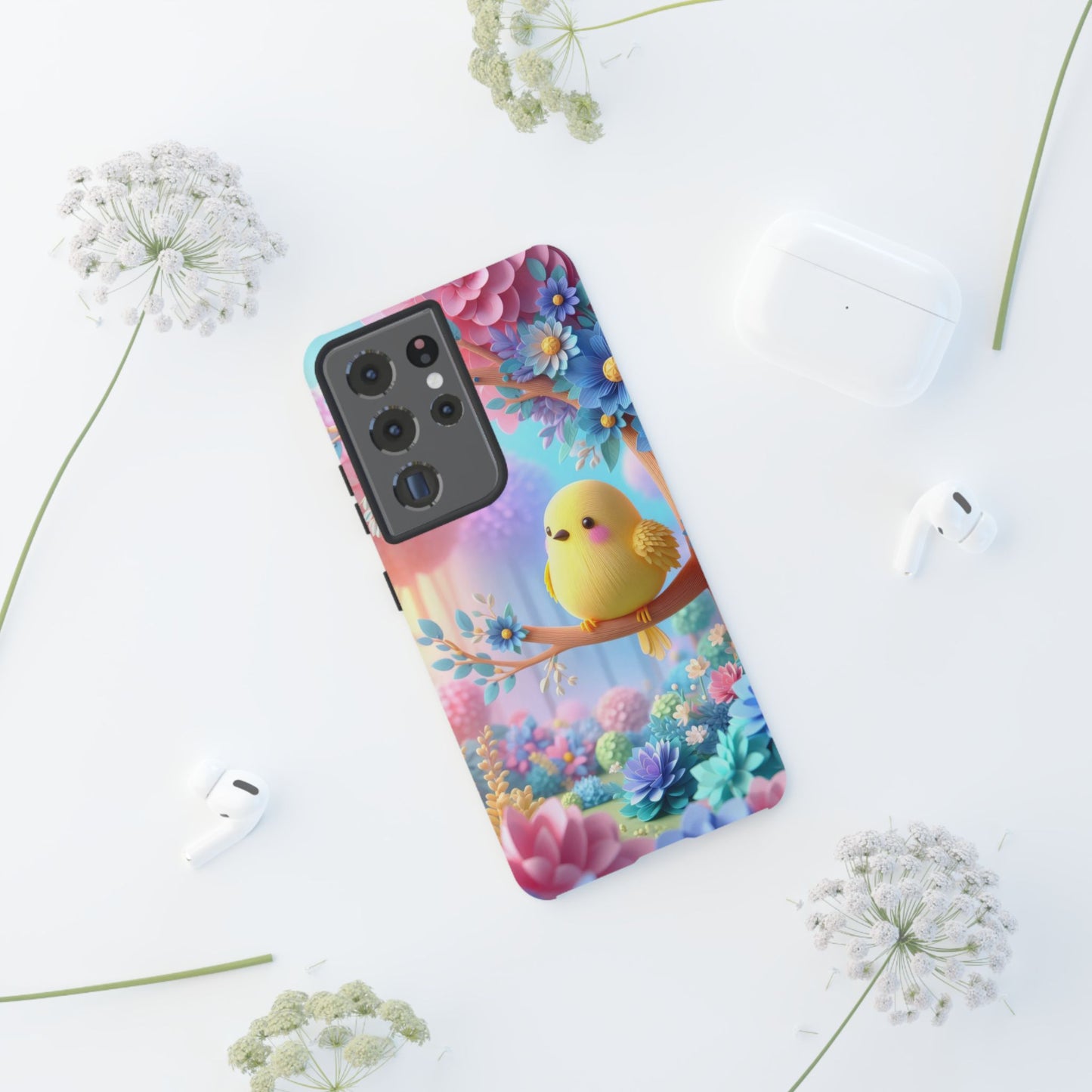 Colorful Bird Samsung Phone Case, Spring Vibe Mobile Shell