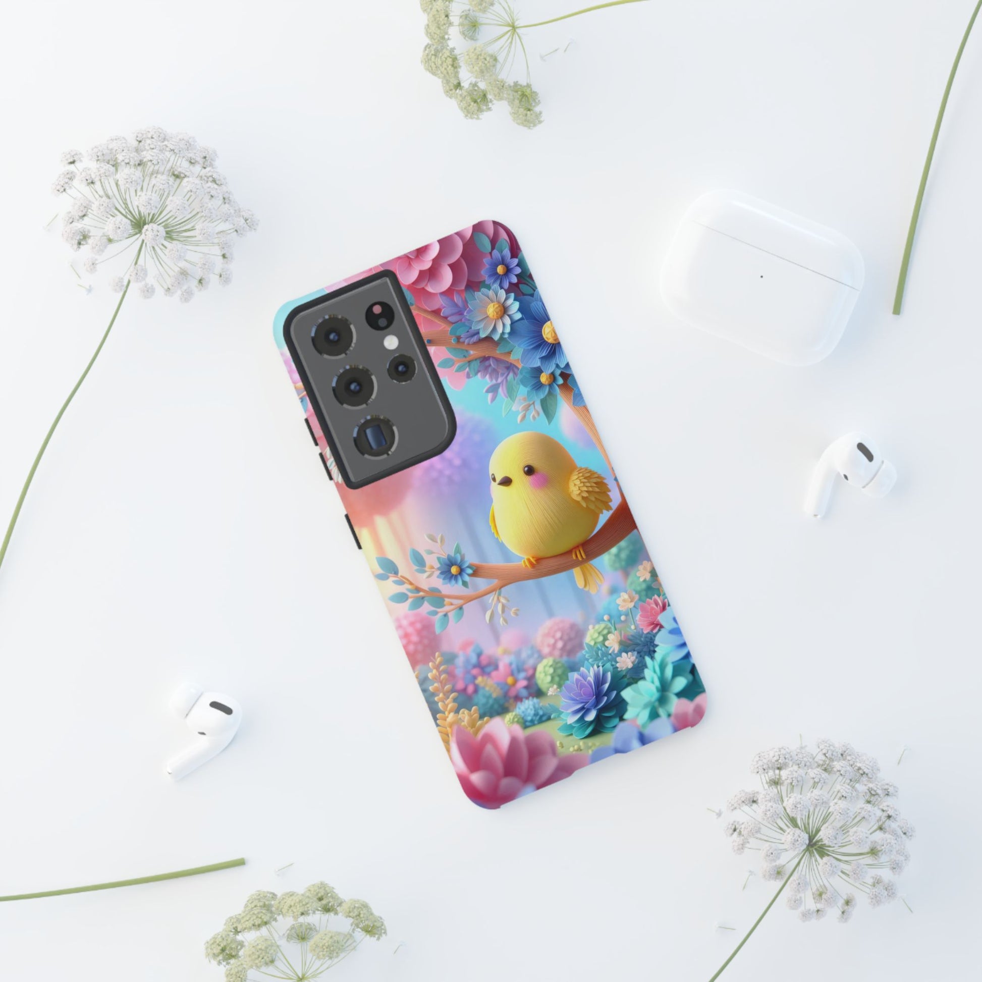 Colorful Bird Samsung Phone Case, Spring Vibe Mobile Shell