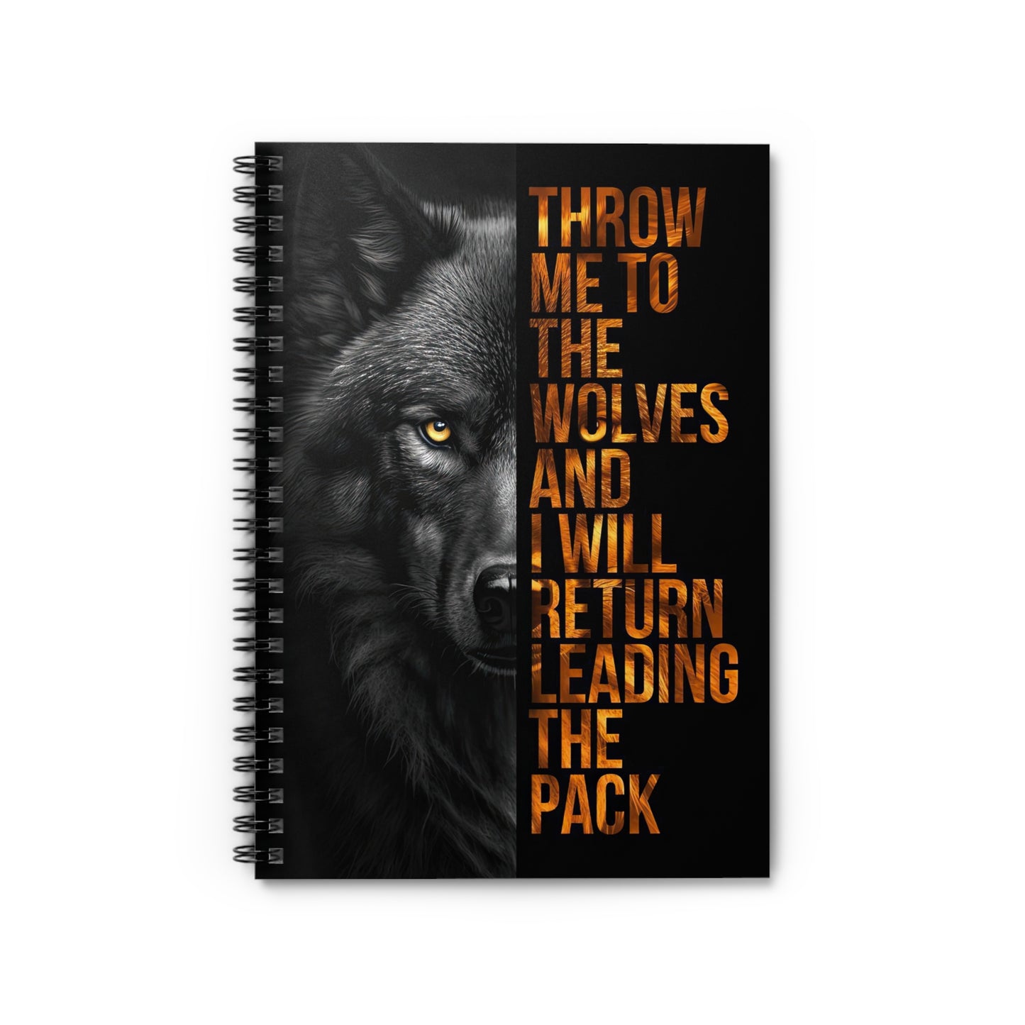 Empowering Wolf Spiral Notebook 6" x 8" – Motivational Journal