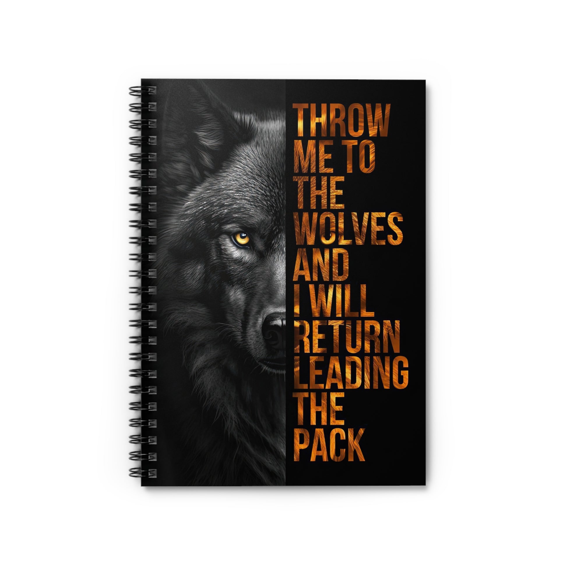 Empowering Wolf Spiral Notebook 6" x 8" – Motivational Journal