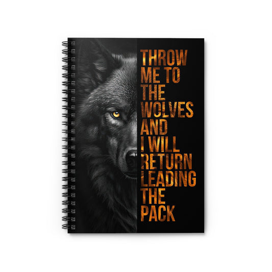 Empowering Wolf Spiral Notebook 6" x 8" – Motivational Journal
