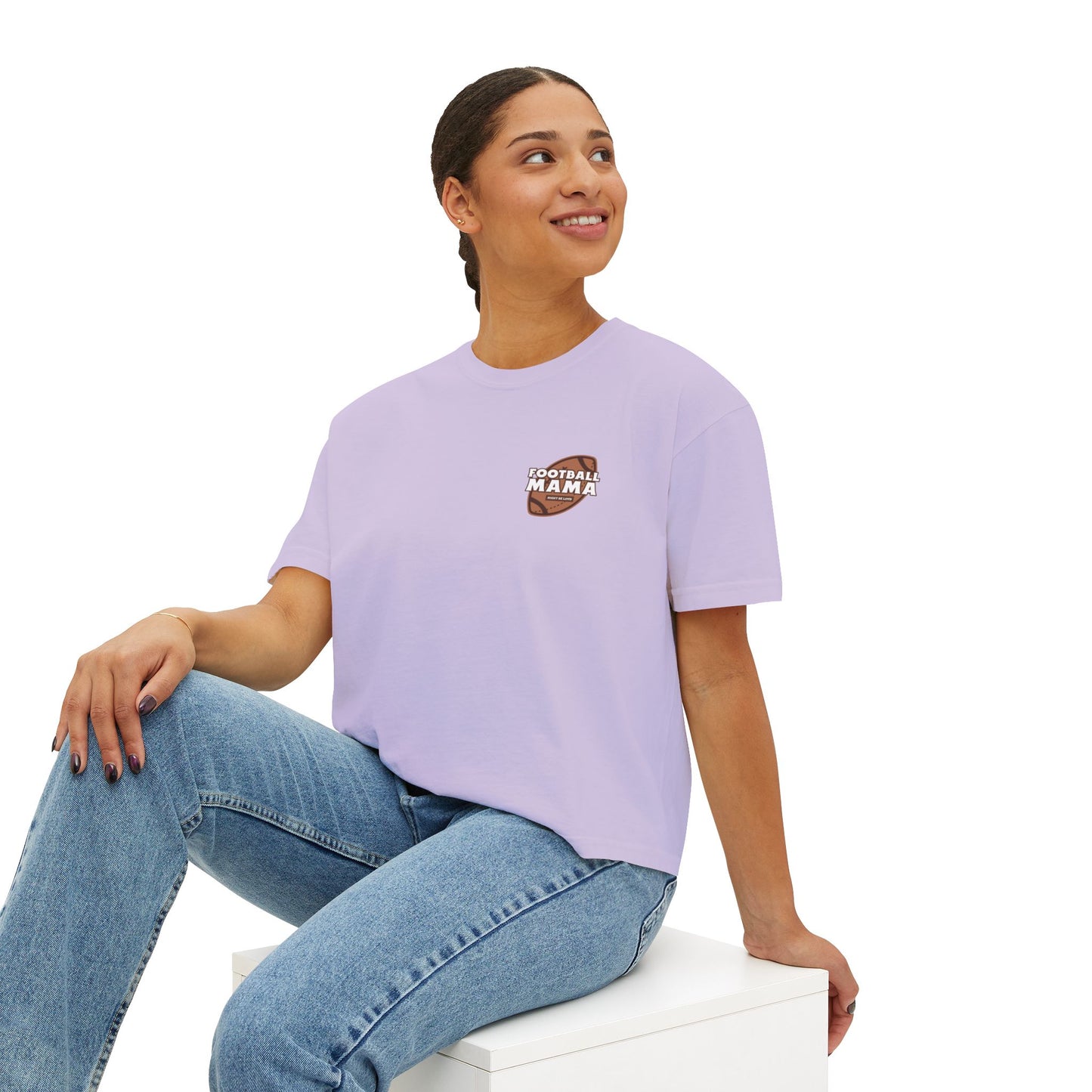 Football Mama Might Be Loud Women's Boxy Tee