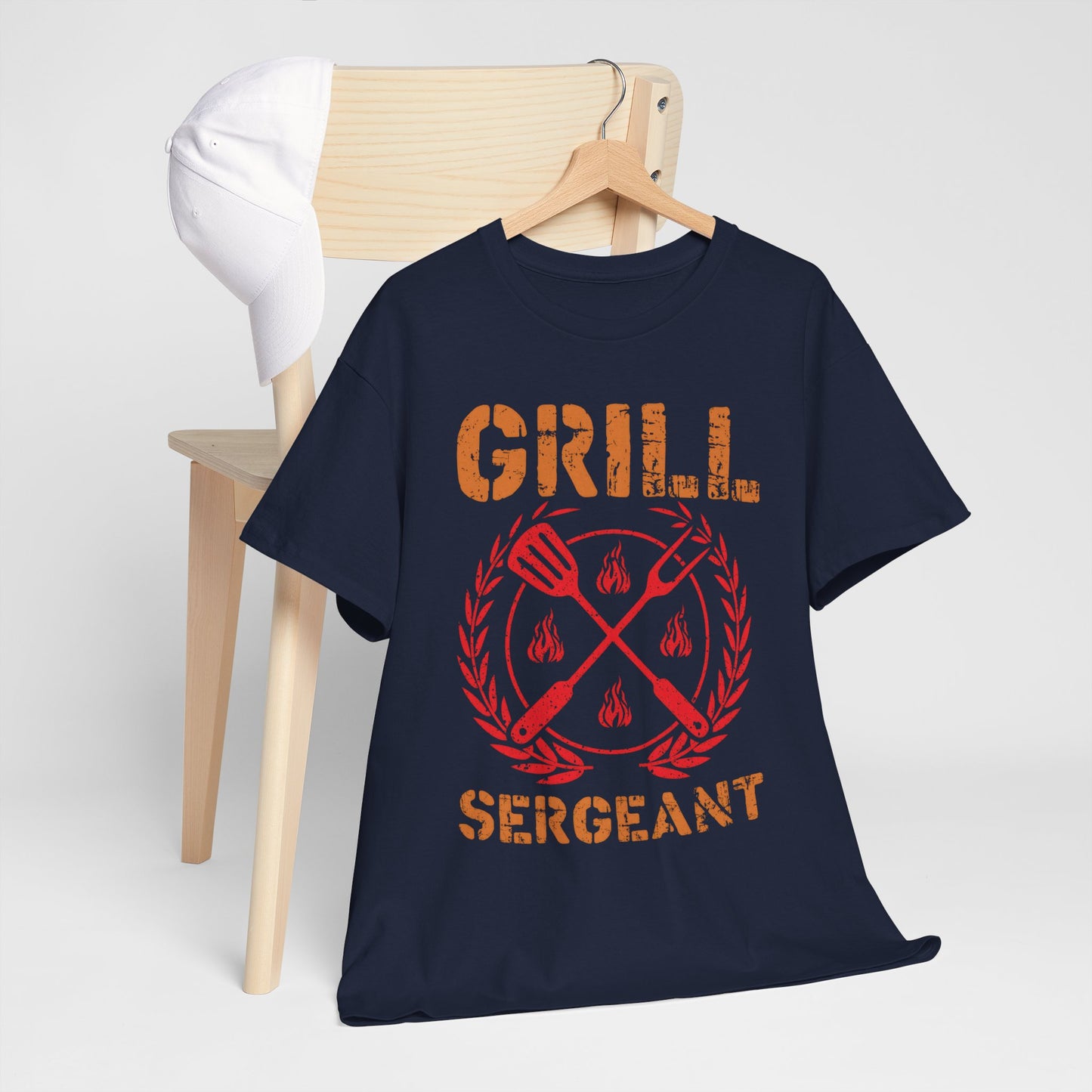 Grill Sergeant Unisex Heavy Cotton Tee - Fun BBQ Shirt for Grill Masters