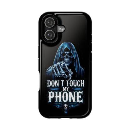 Gothic Magnetic iPhone Case: Don't Touch My Phone
