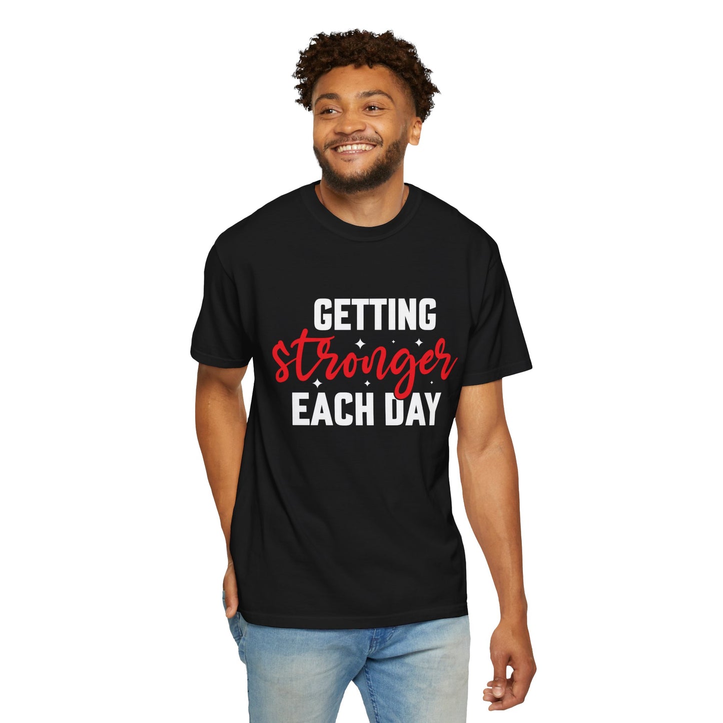 Unisex Motivational T-Shirt - "Getting Stronger Each Day" - Perfect for Fitness Enthusiasts