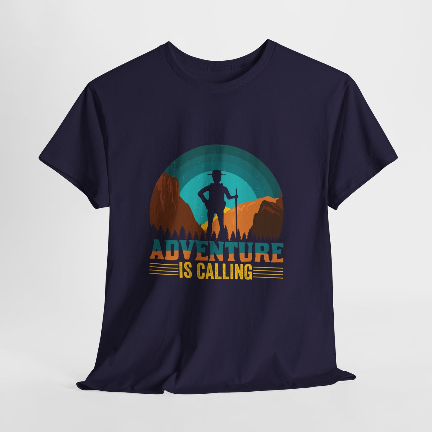 Adventure Is Calling Unisex Heavy Cotton Tee - Perfect for Outdoorsy Souls