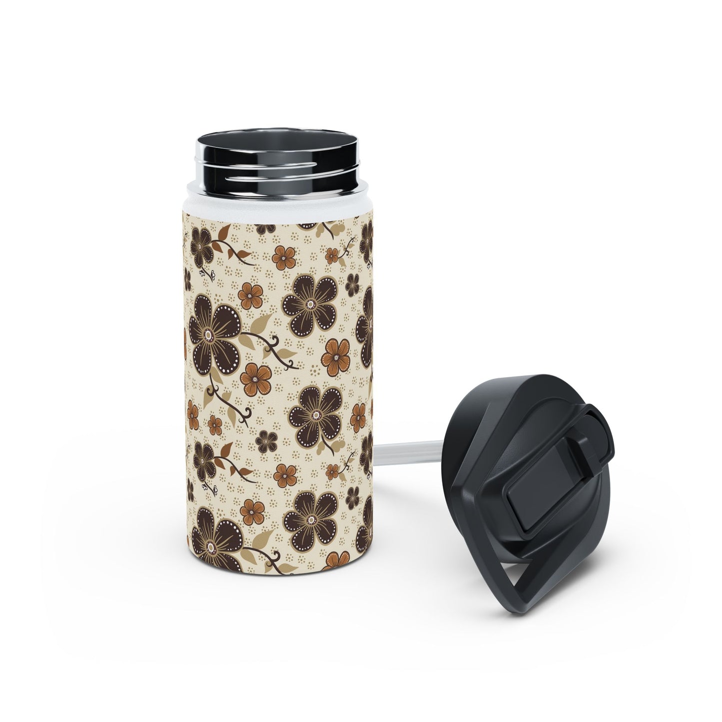 Timeless Elegance Stainless Steel Water Bottle, Standard Lid / Beige