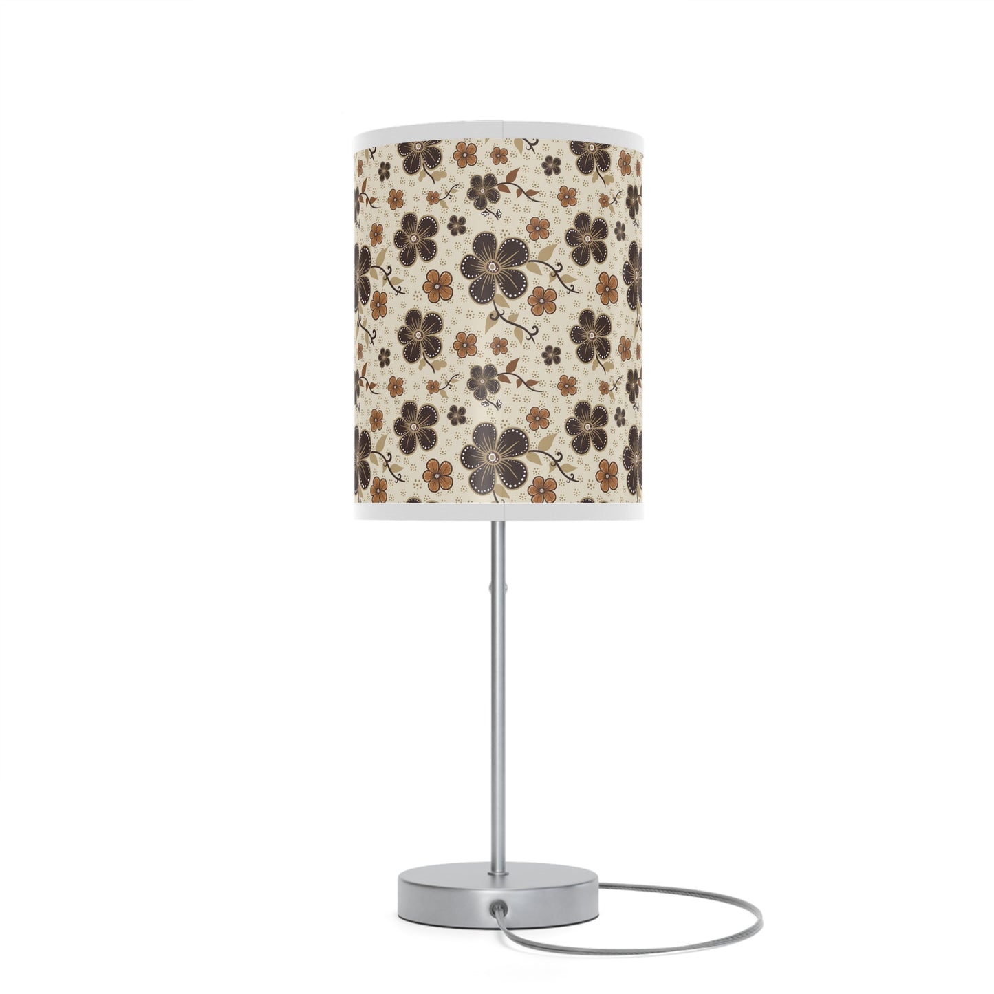 Timeless Elegance: Minimal Floral  Lamp on a Stand, US|CA plug / White