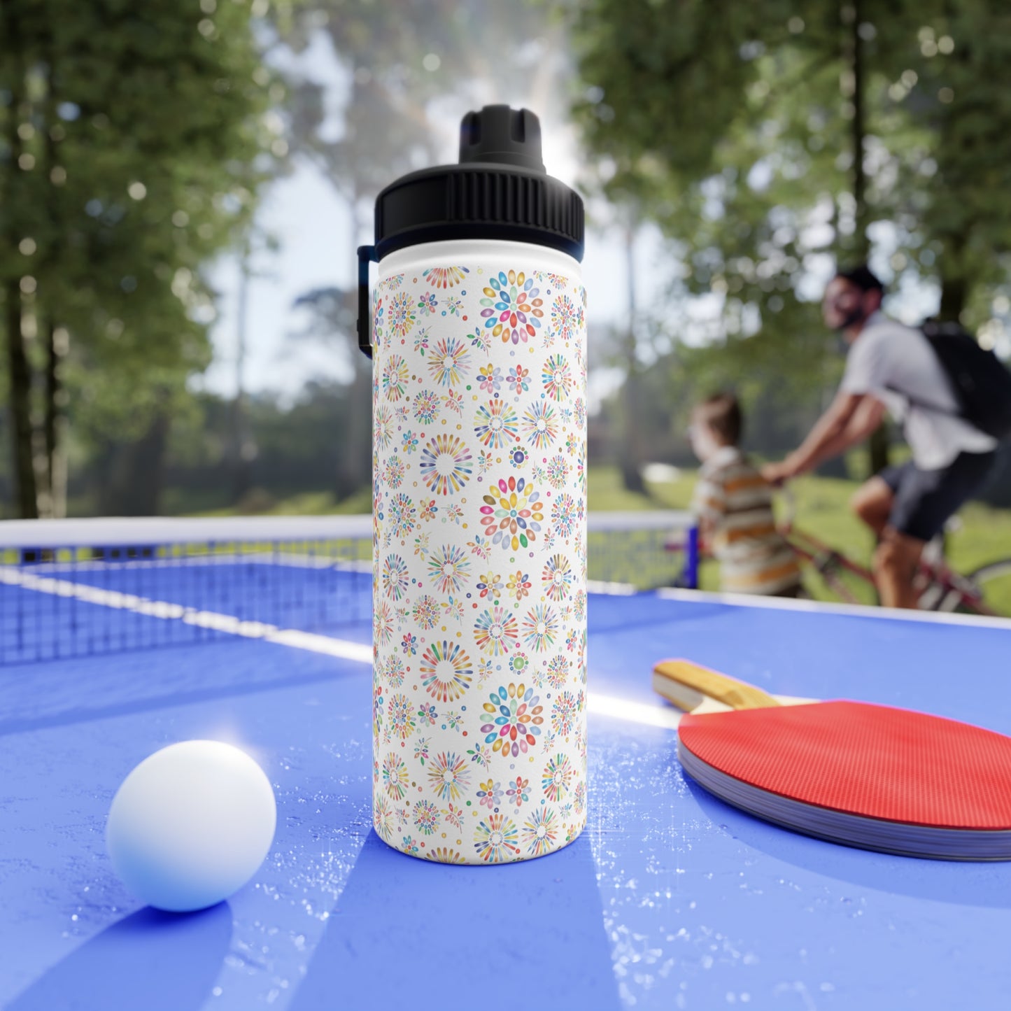 Vibrant Vibes Stainless Steel Water Bottle, Sports Lid