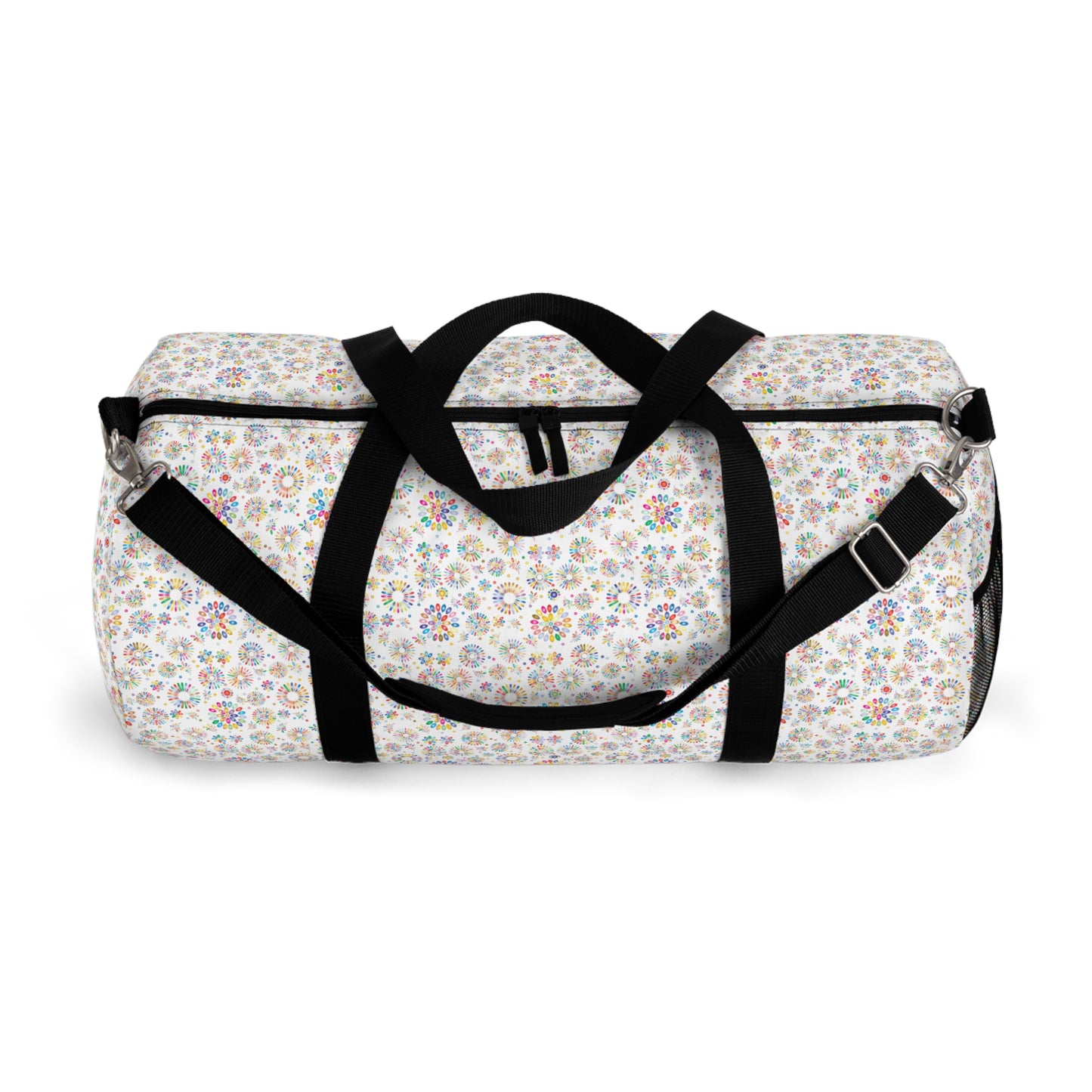 Vibrant Vibes: Happy Color Duffel Bag / White