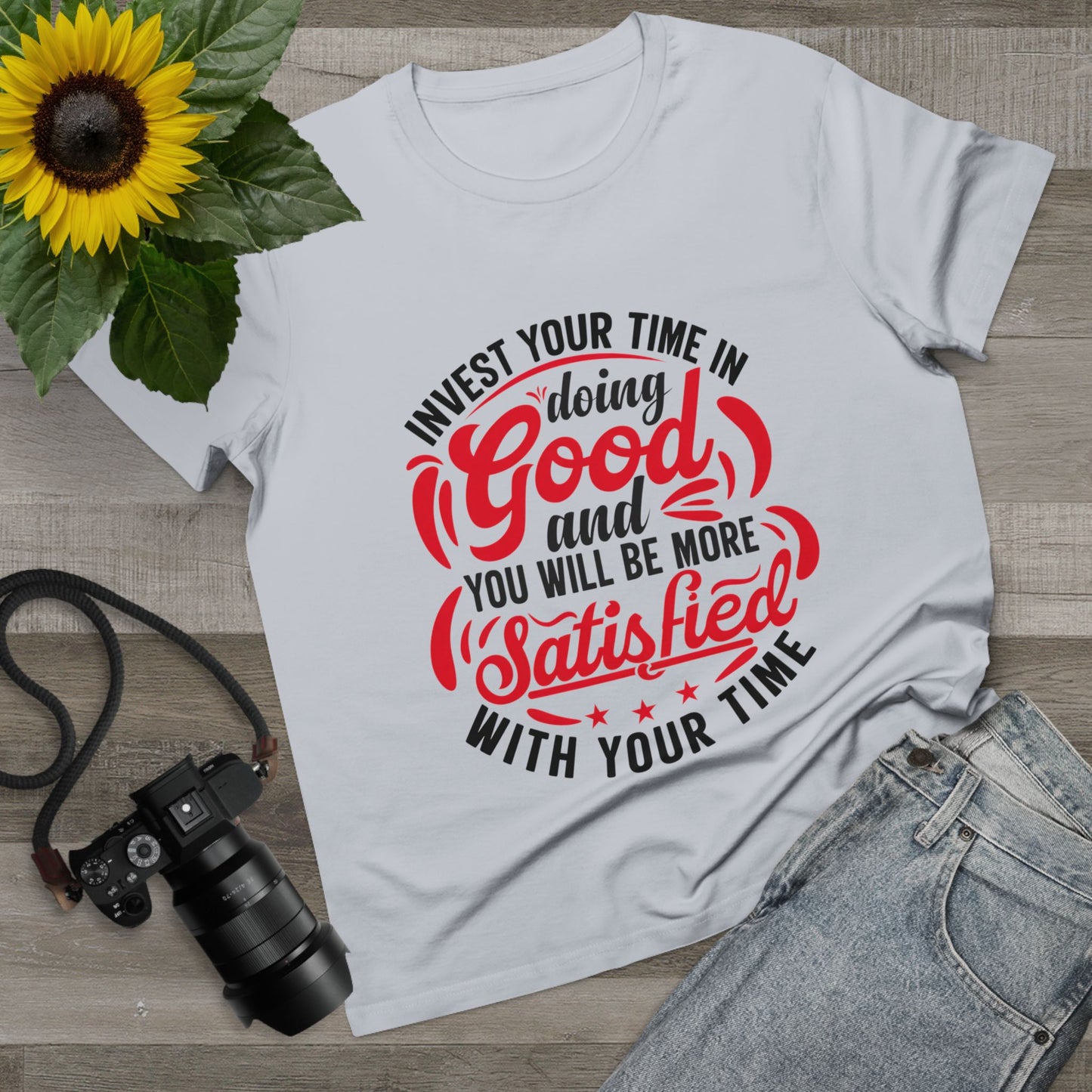 Inspirational Women's Maple Tee - Invest Your Time in Doing Good