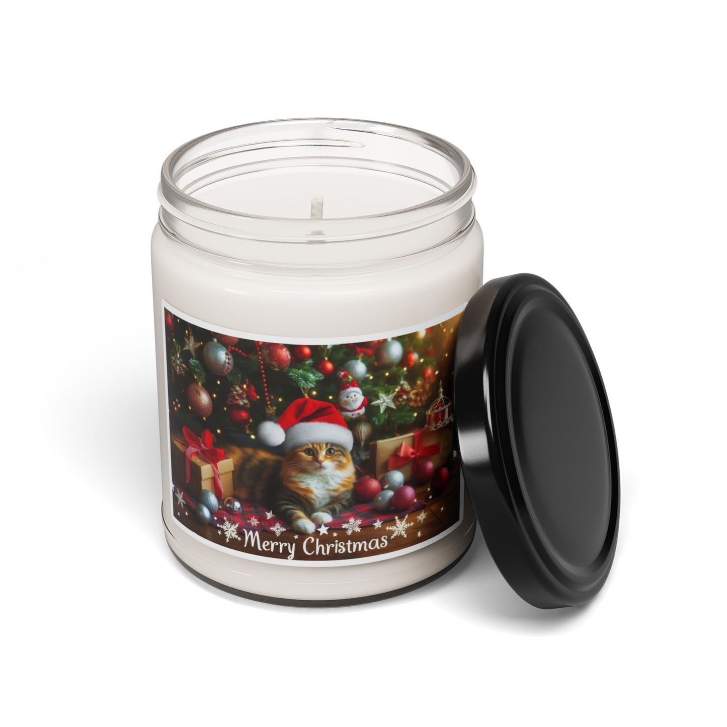 Christmas Cat Scented Soy Candle, 9oz