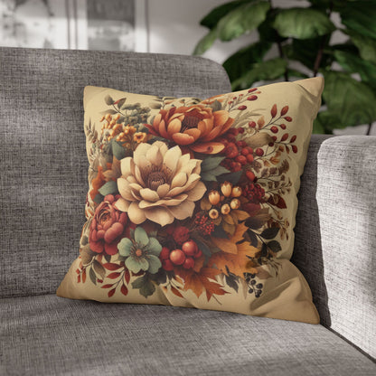 Autumn Bouquet Spun Polyester Square Pillowcase