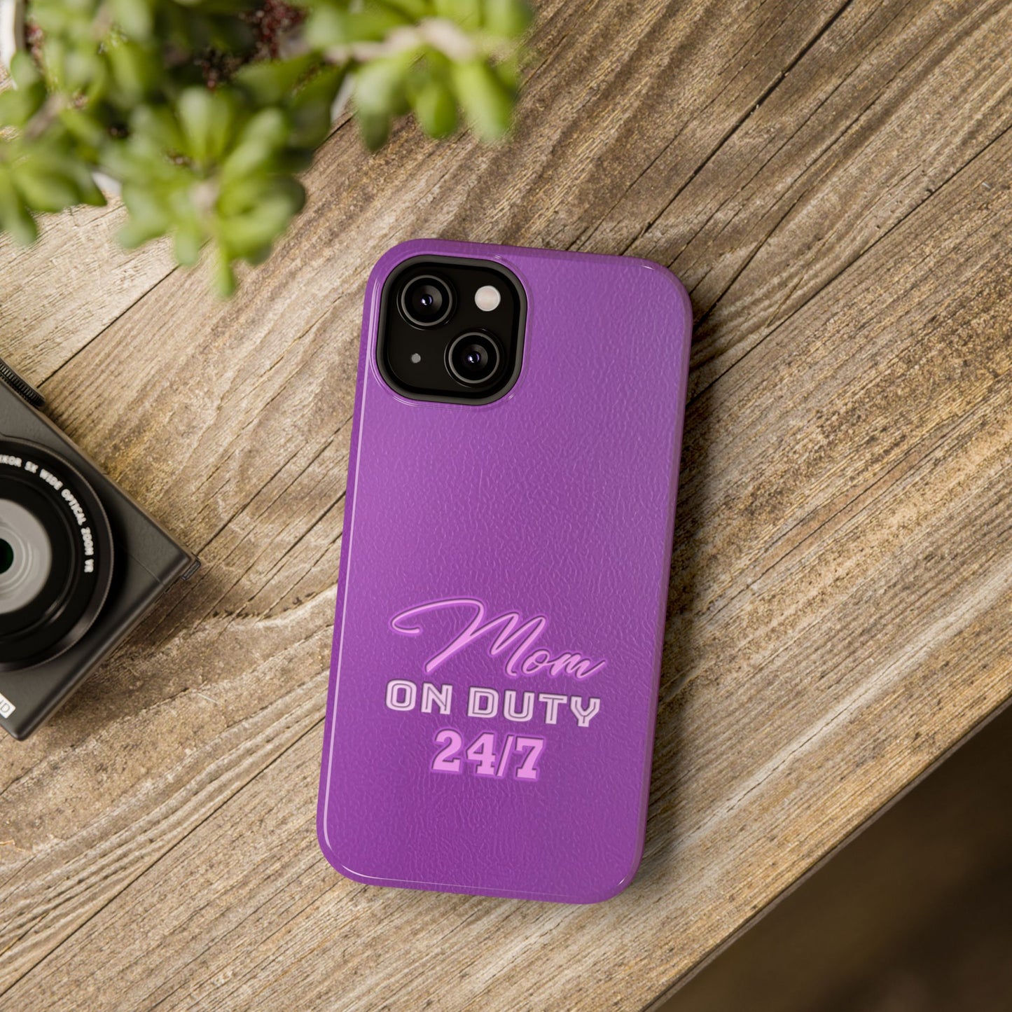 Mom On Duty Impact-Resistant Case, Purple Case for Mothers