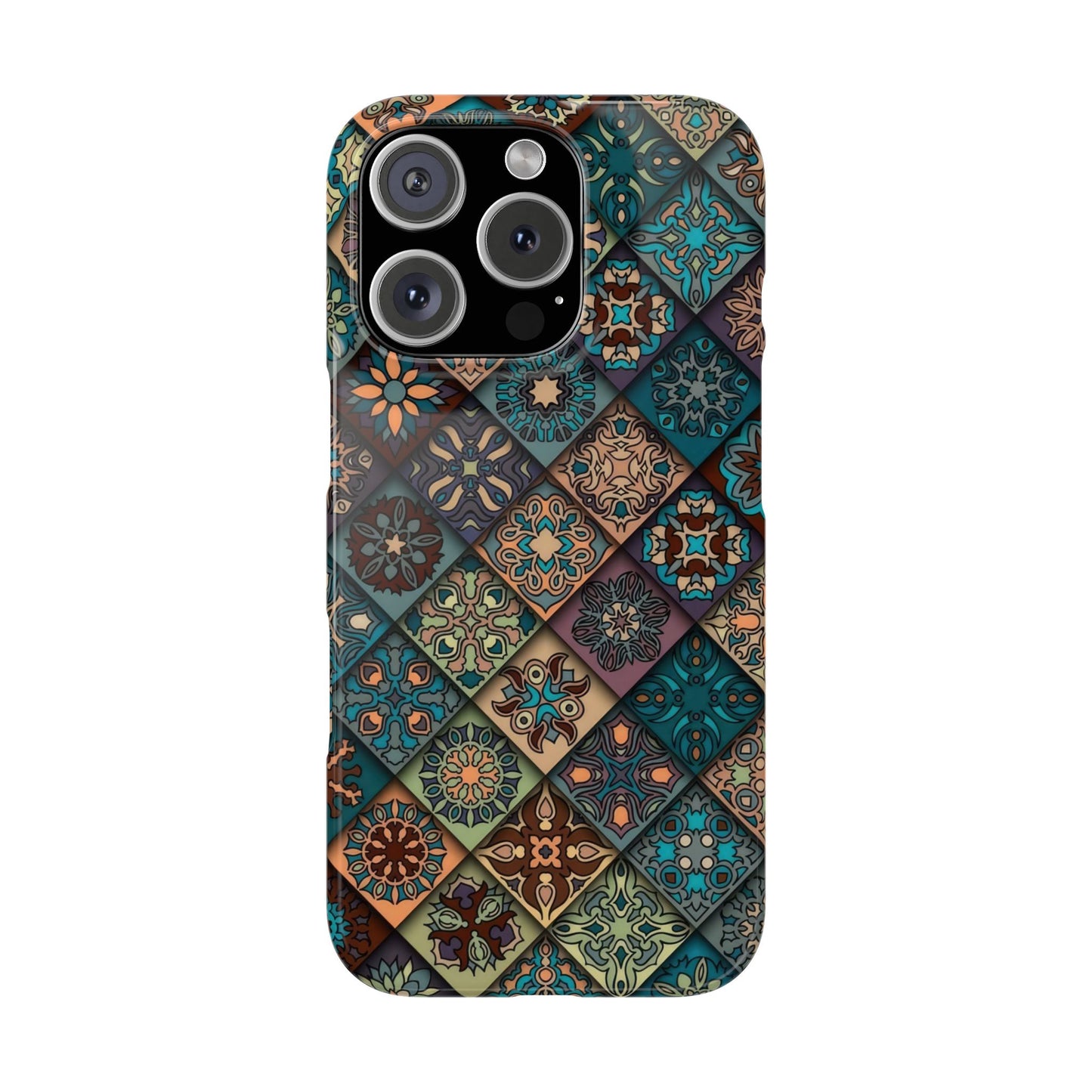 Aztec Geometric Slim Cases, Boho Blue