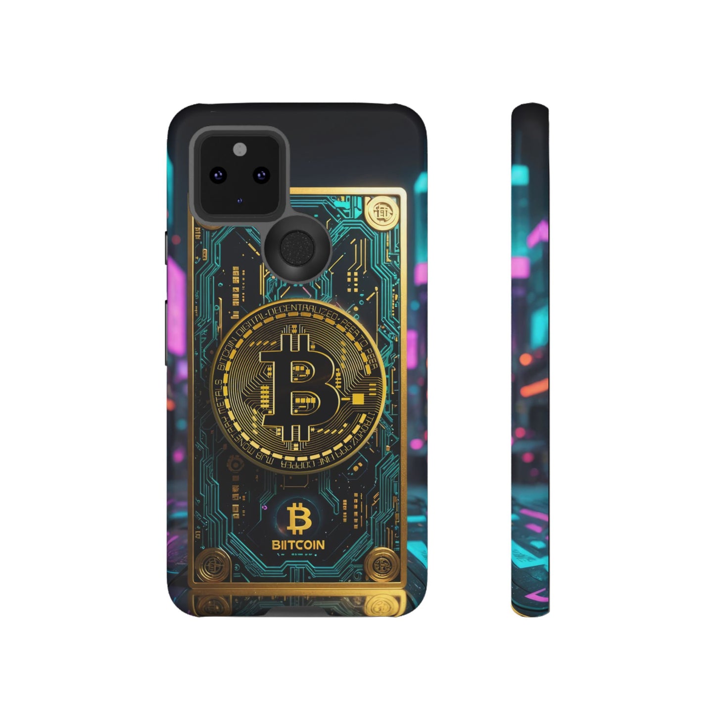 Bitcoin Google Pixel Phone Case - Tough Cases with Cryptocurrency Design