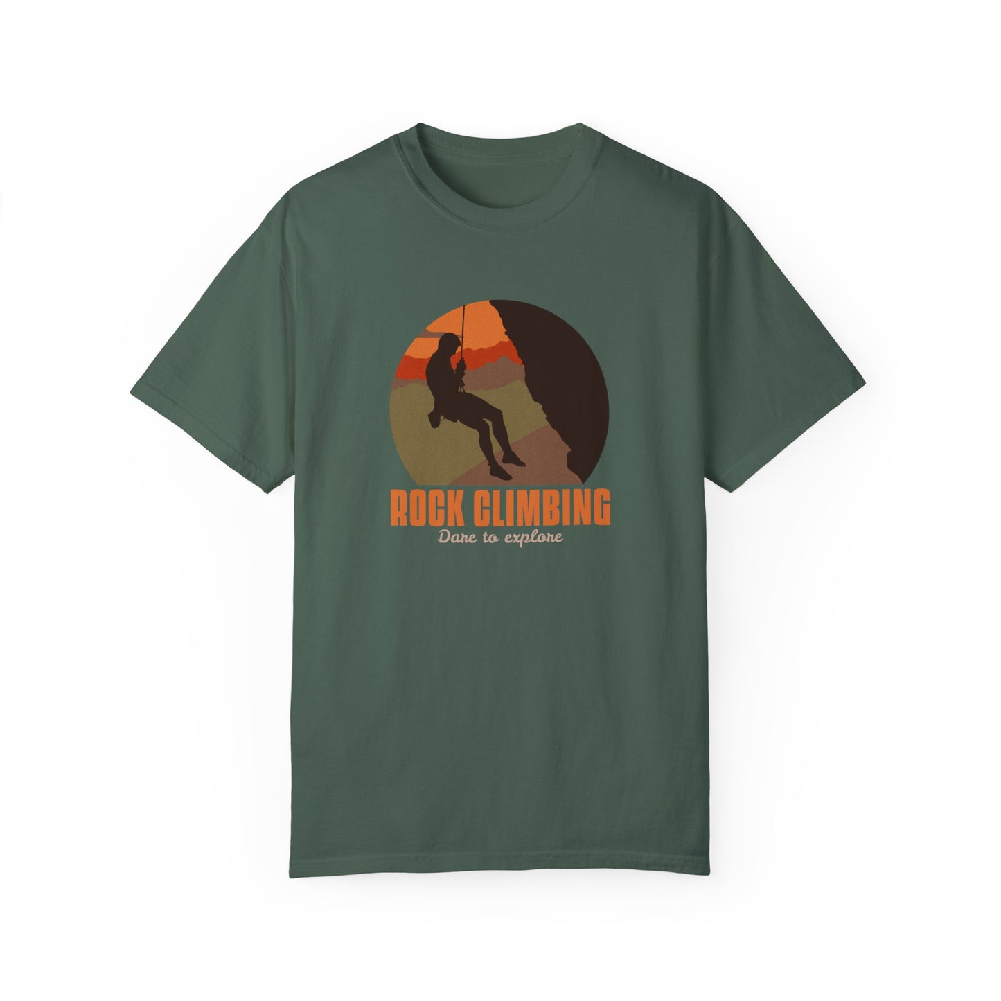 Rock Climbing Dare To Explore Unisex Garment-Dyed T-shirt