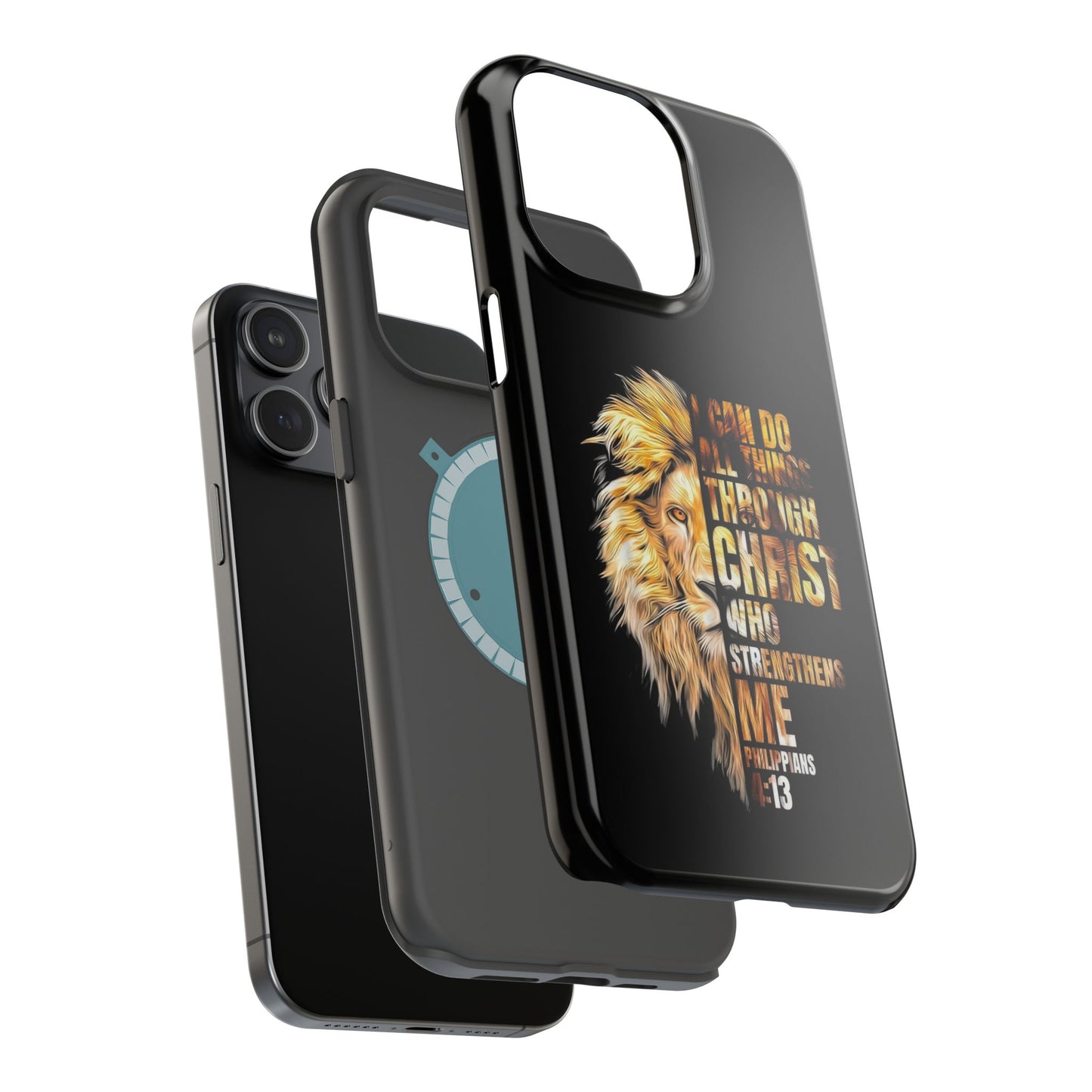 Inspirational Lion Magnetic iPhone Case, Strength & Faith, Christian Accessories