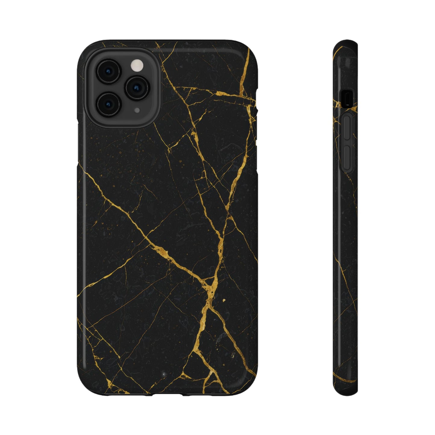 Black Marble with Gold Veins Impact-Resistant iPhone