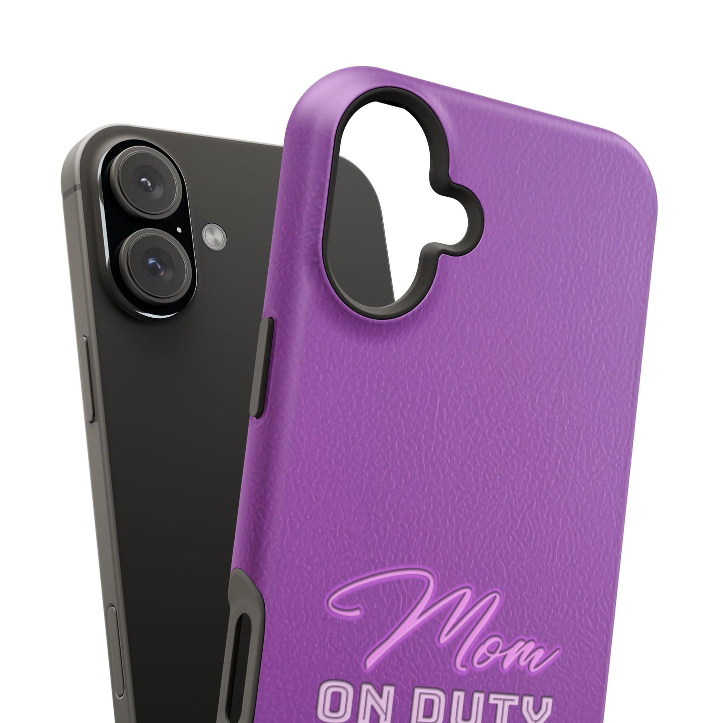 Mom On Duty Impact-Resistant Case, Purple Case for Mothers