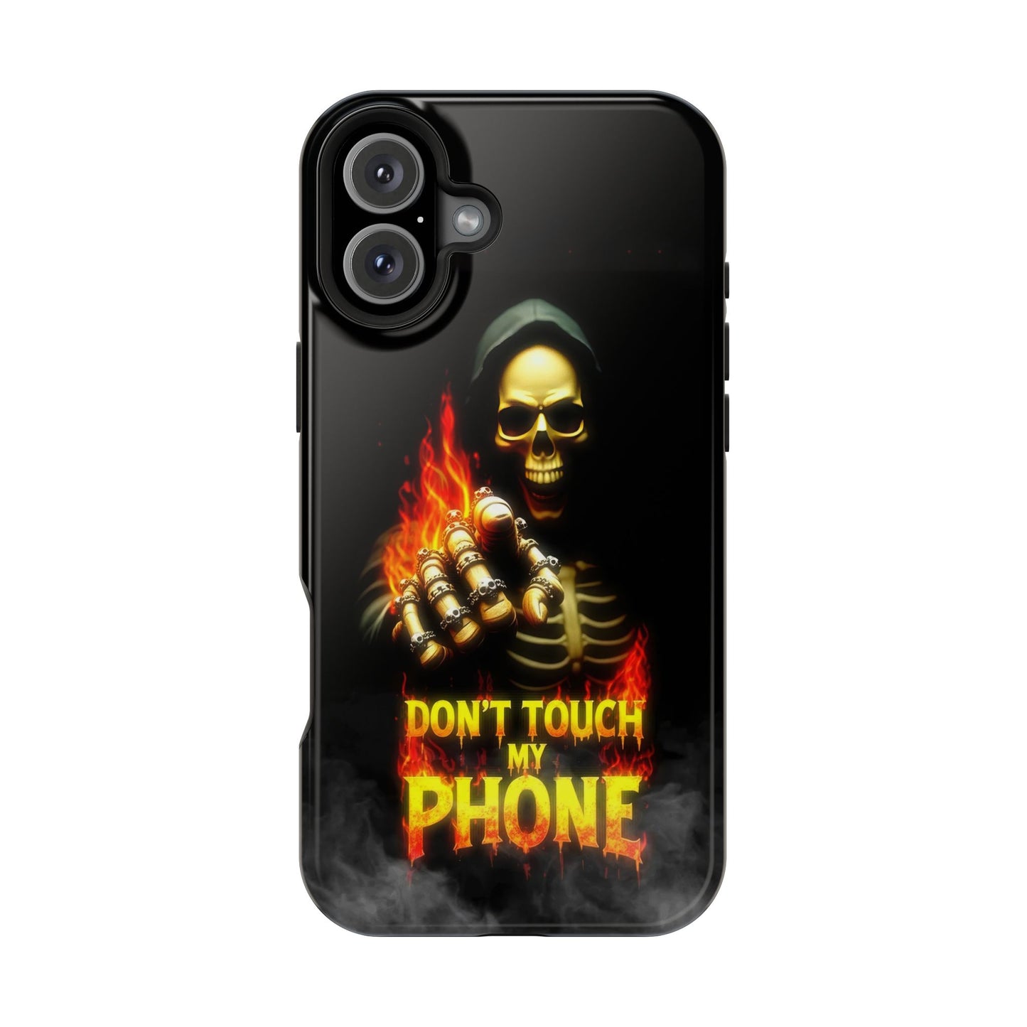 Skull Design Impact-Resistant iPhone Case, Don't Touch My Phone