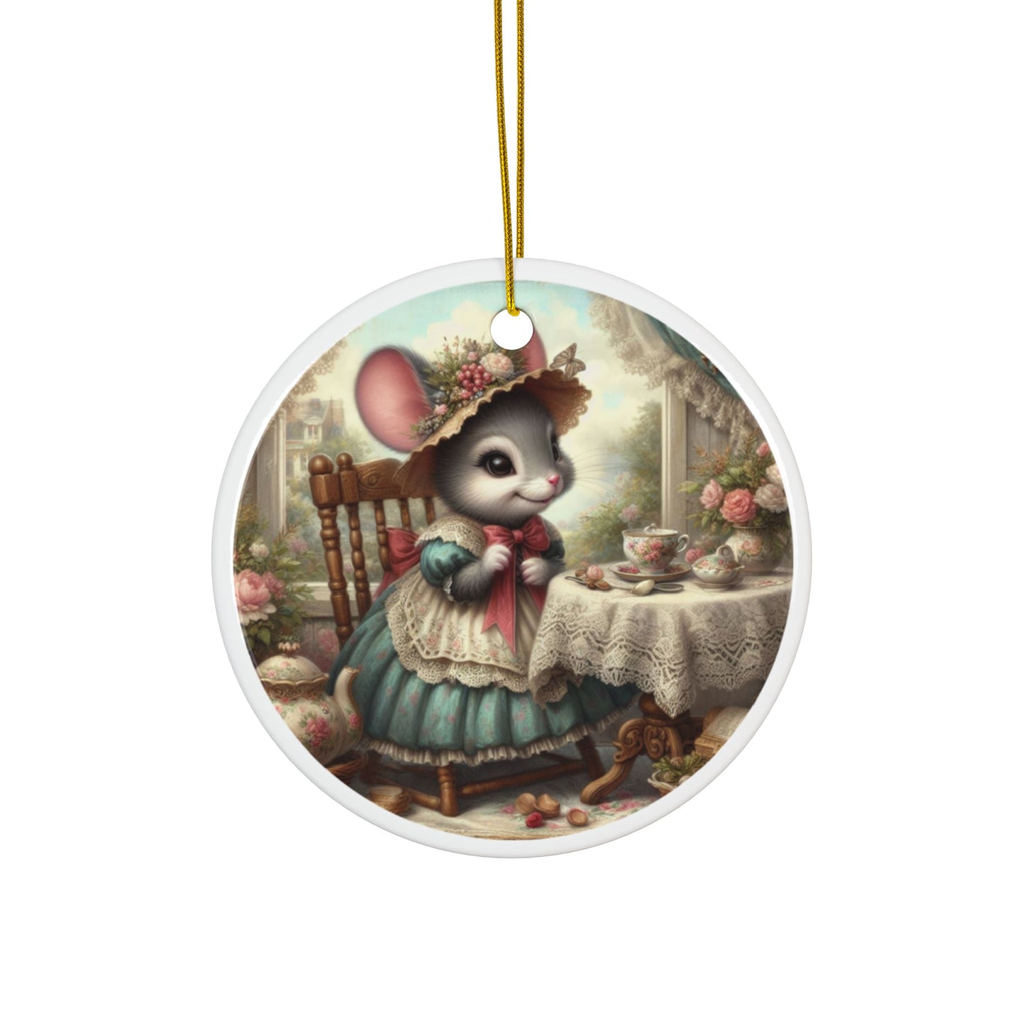 Mouse’s Peaceful Parlor Ceramic Ornaments, 2-Side Print, (1pc, 3pcs, 5pcs, 10pcs)