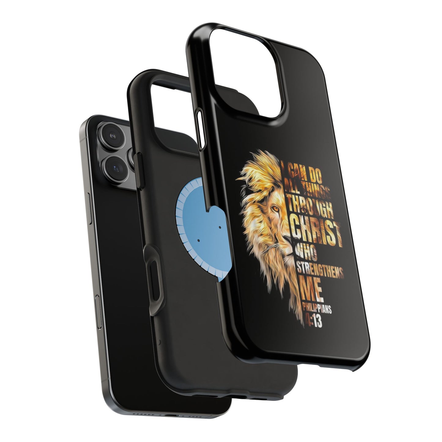 Inspirational Lion Magnetic iPhone Case, Strength & Faith, Christian Accessories