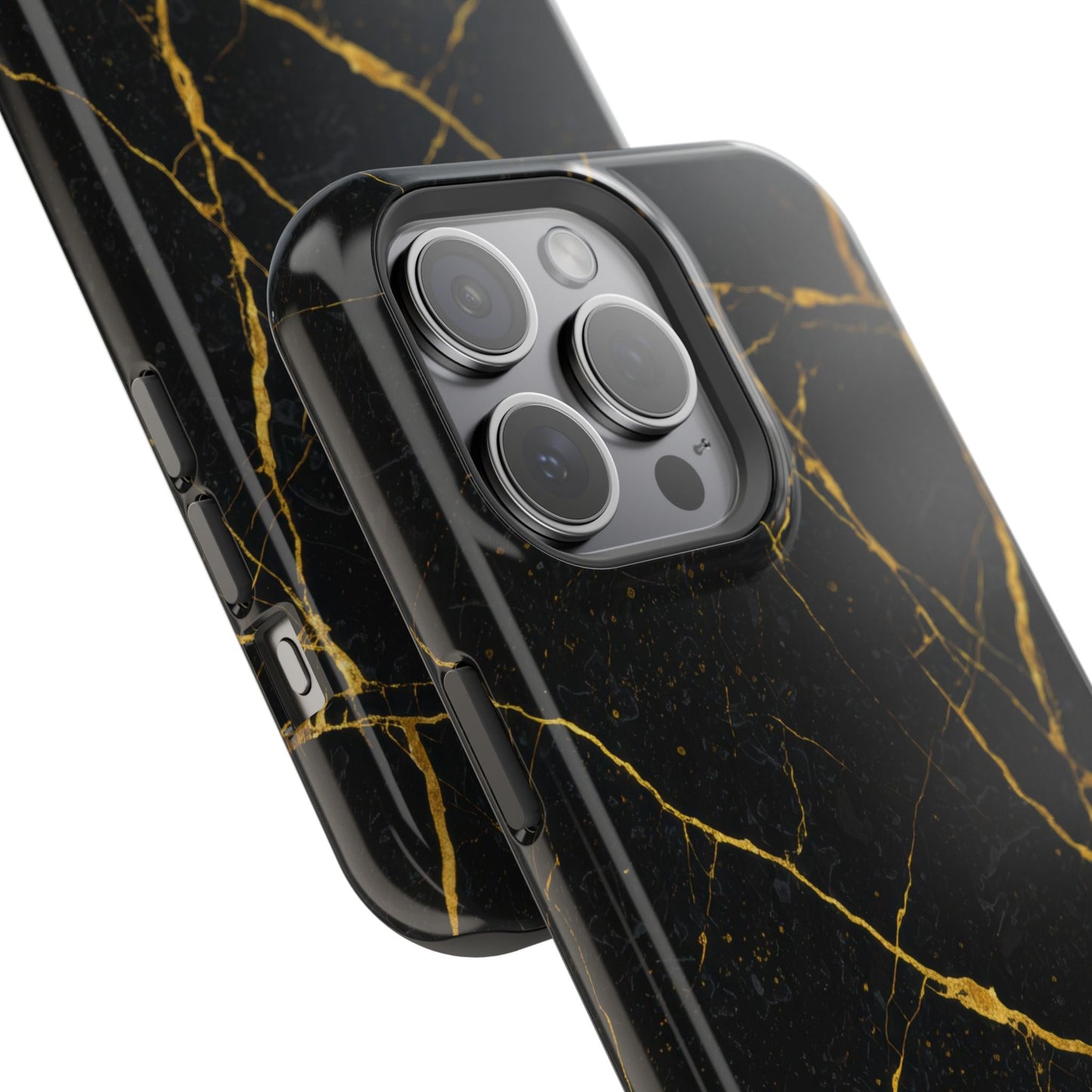 Luxury Black Marble Impact-Resistant iPhone