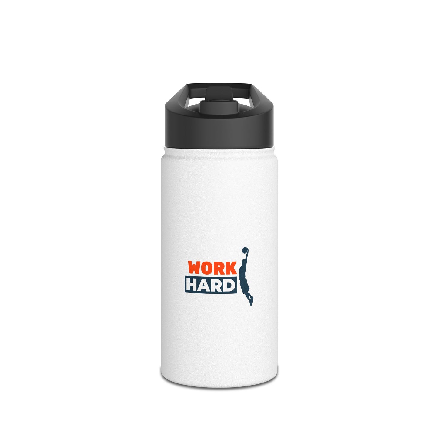 Work Hard Stainless Steel Water Bottle, Standard Lid