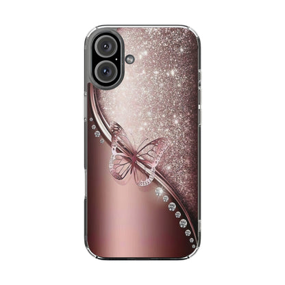 Elegant Butterfly Clear Case, Stylish Transparent Protective Cover for Women