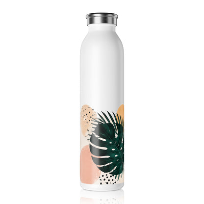 Slim Water Bottle — Tropical Monstera Minimalist Stainless Steel Bottle