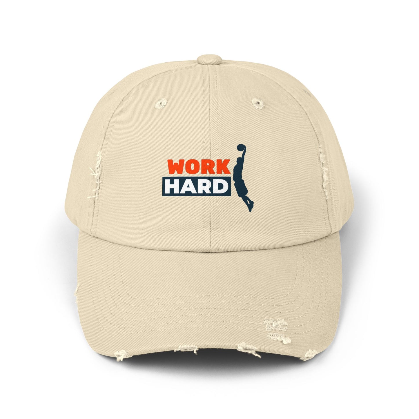 Work Hard Unisex Distressed Cap