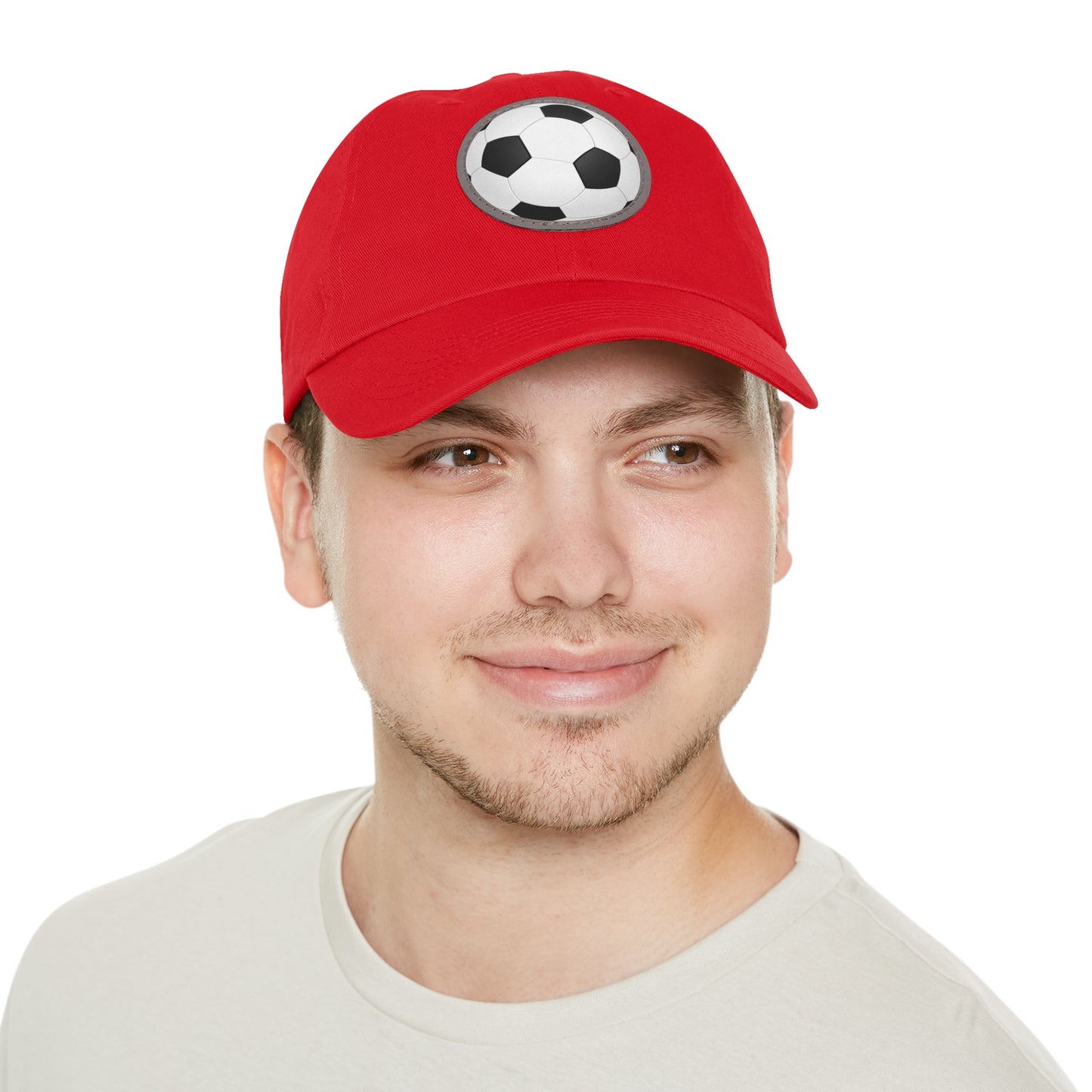 Soccer Dad Hat with Leather Patch (Round)