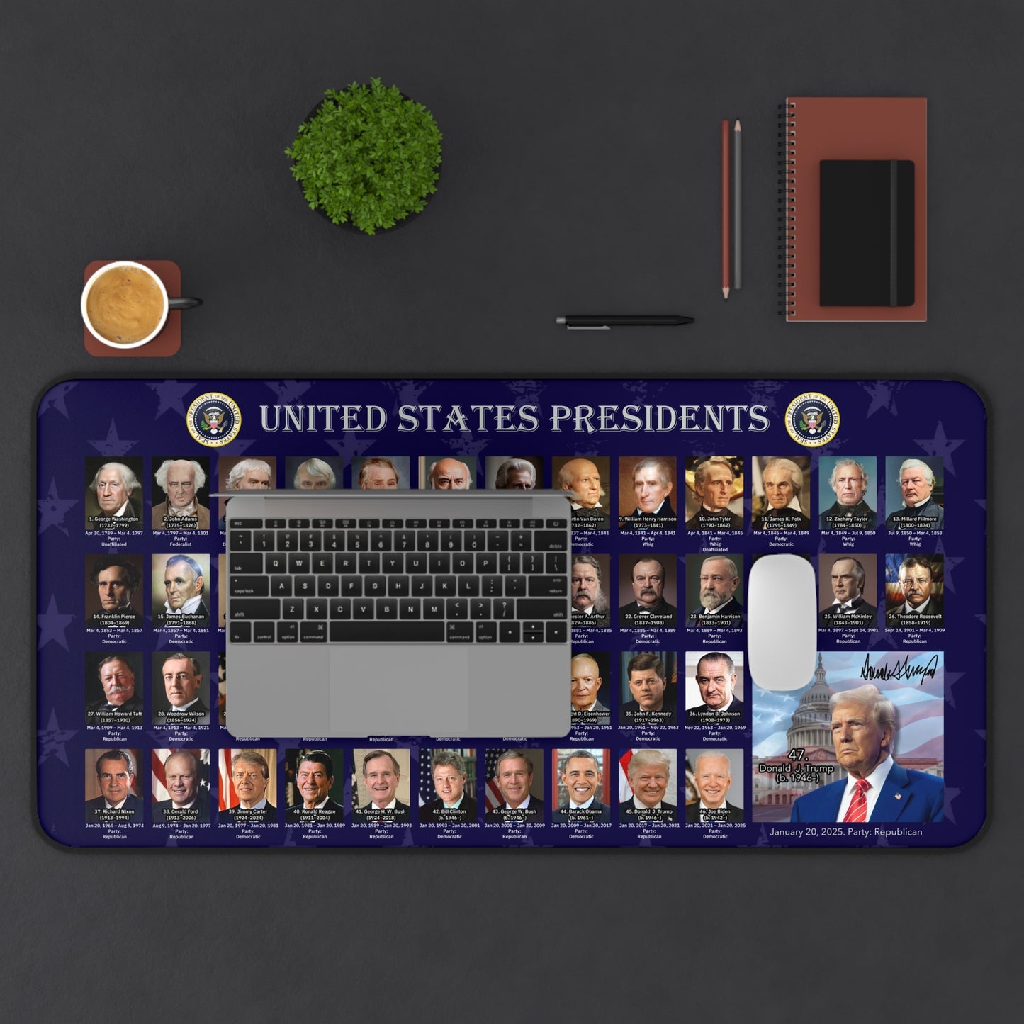 Educational Desk Mat / US Presidents