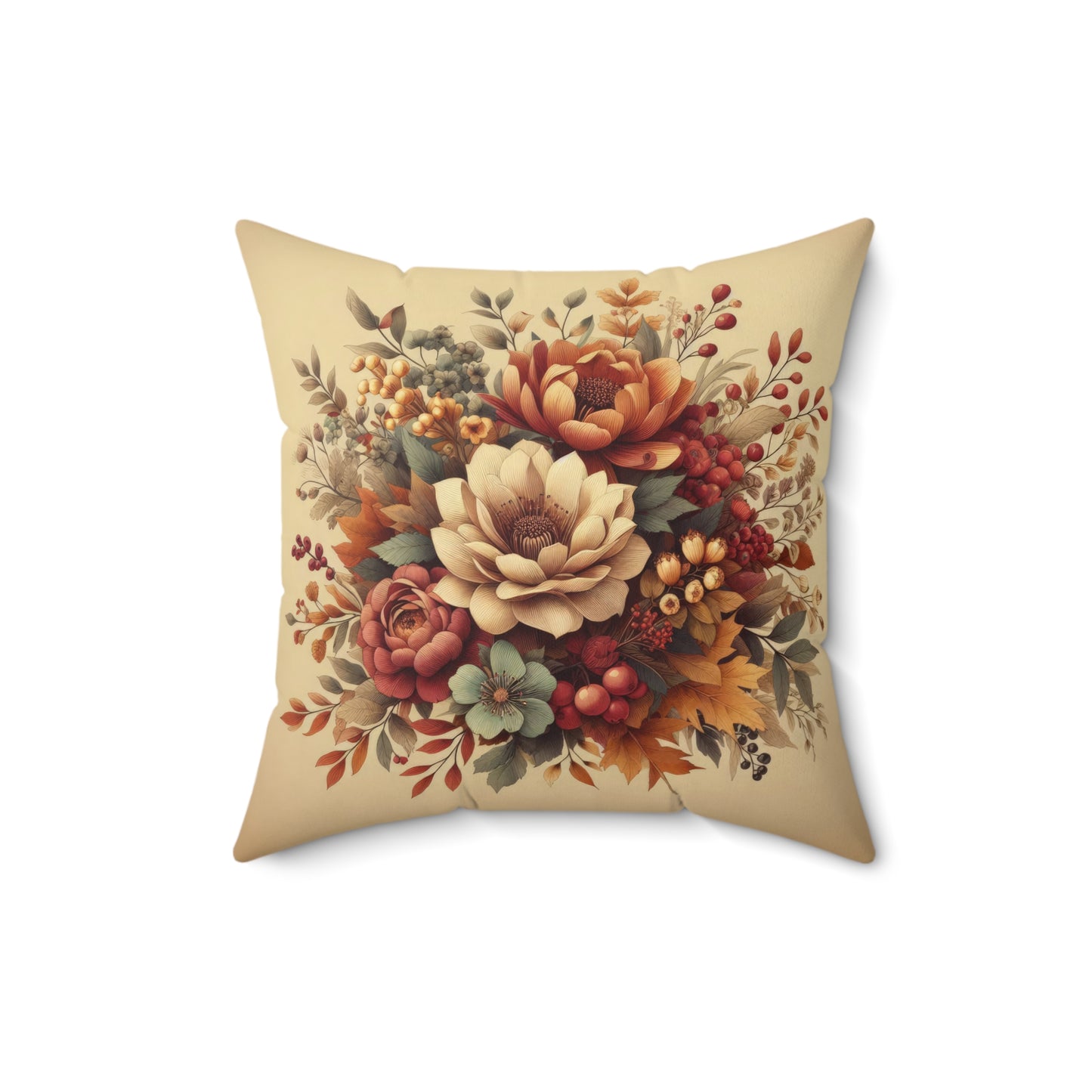 Autumn Bouquet Spun Polyester Square Pillow