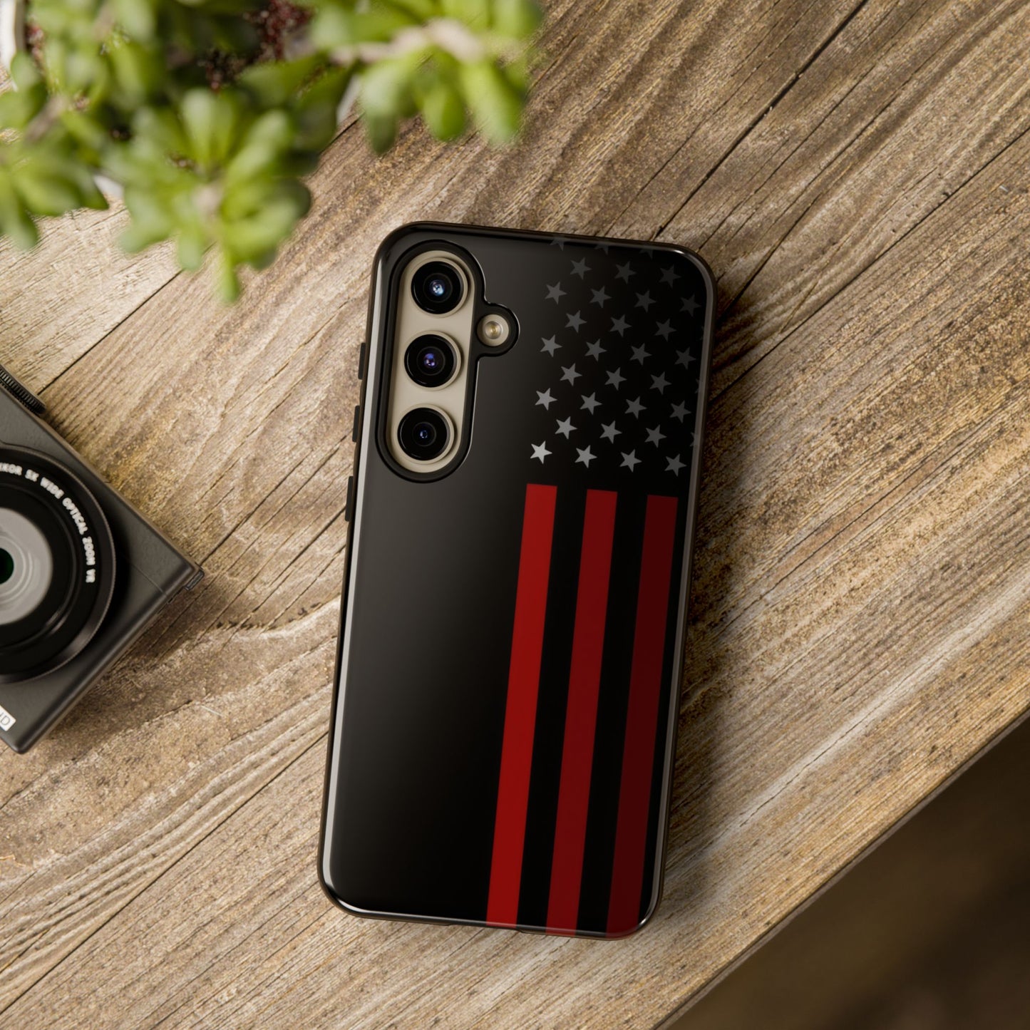 Patriotic Samsung Tough Cases, Red Line American Flag Phone Cover