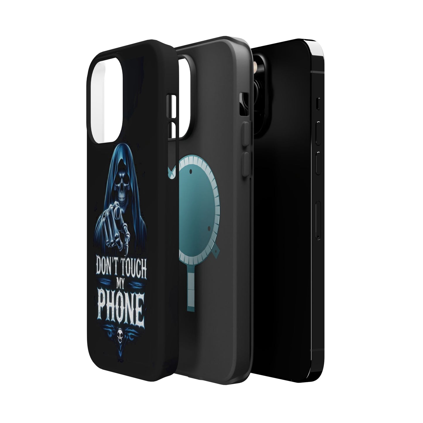 Gothic Magnetic iPhone Case: Don't Touch My Phone