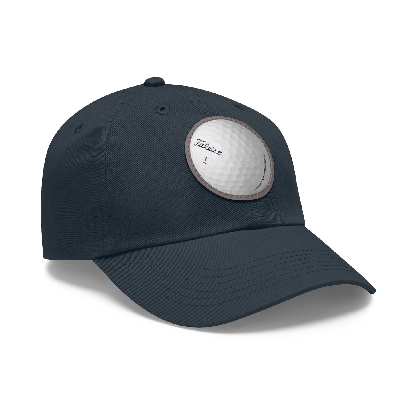 Golf Dad Hat with Leather Patch (Round)