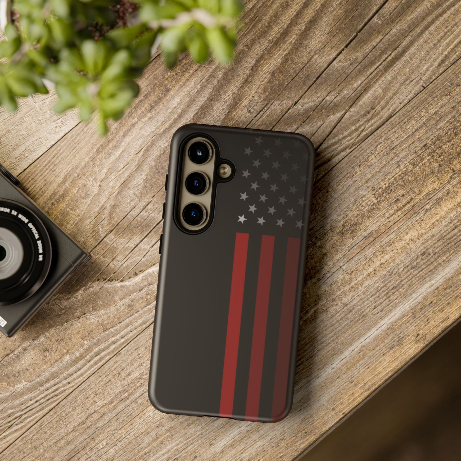 Patriotic Samsung Tough Cases, Red Line American Flag Phone Cover