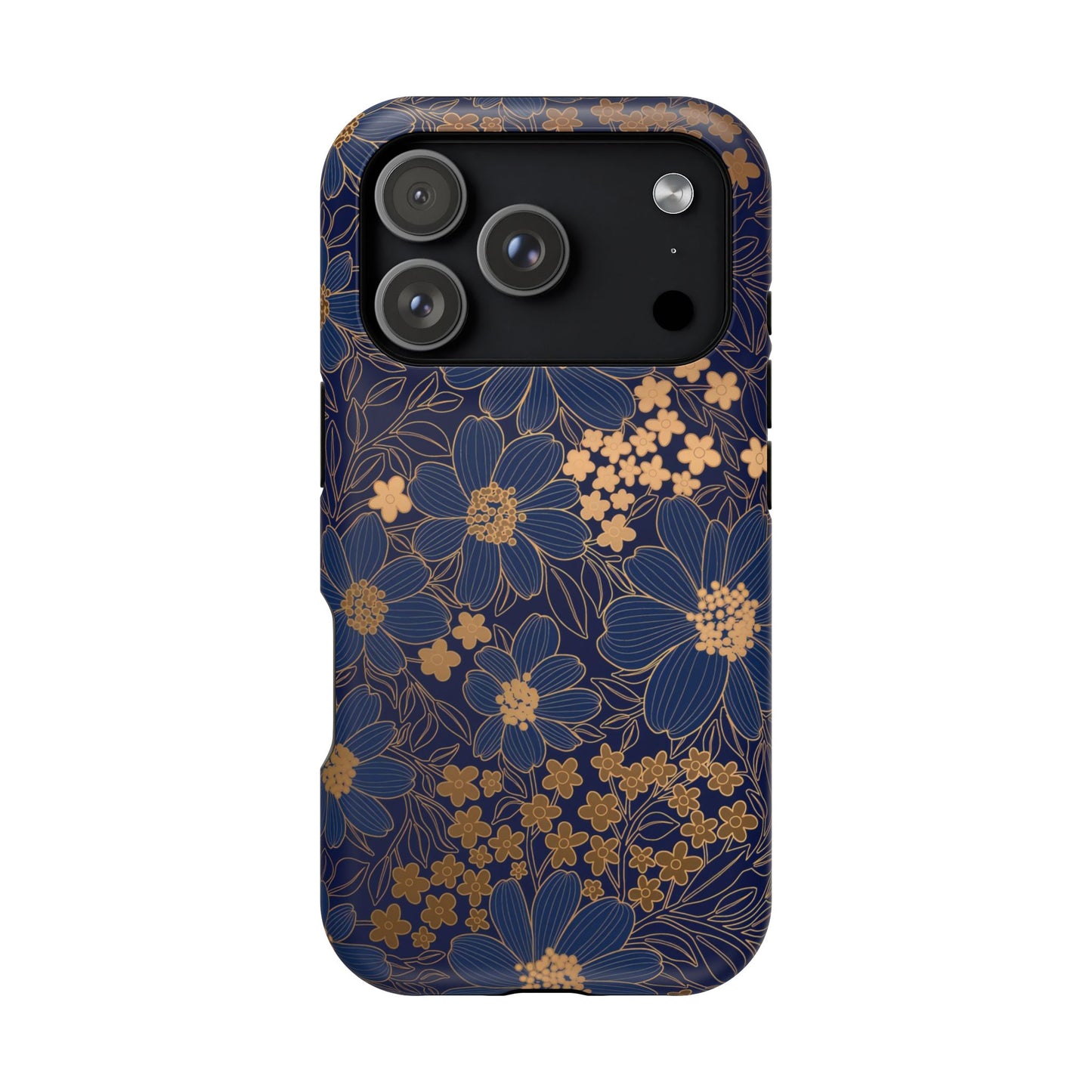 Luxury Serial Magnetic Phone Case, Golden Floral