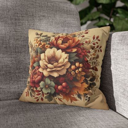 Autumn Bouquet Spun Polyester Square Pillowcase