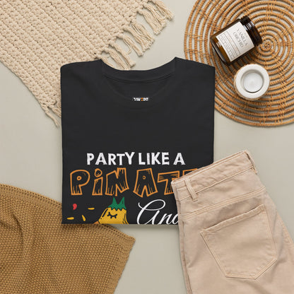 Funny Unisex Heavy Cotton Tee - 'Party Like a Piñata, Get Smashed!'