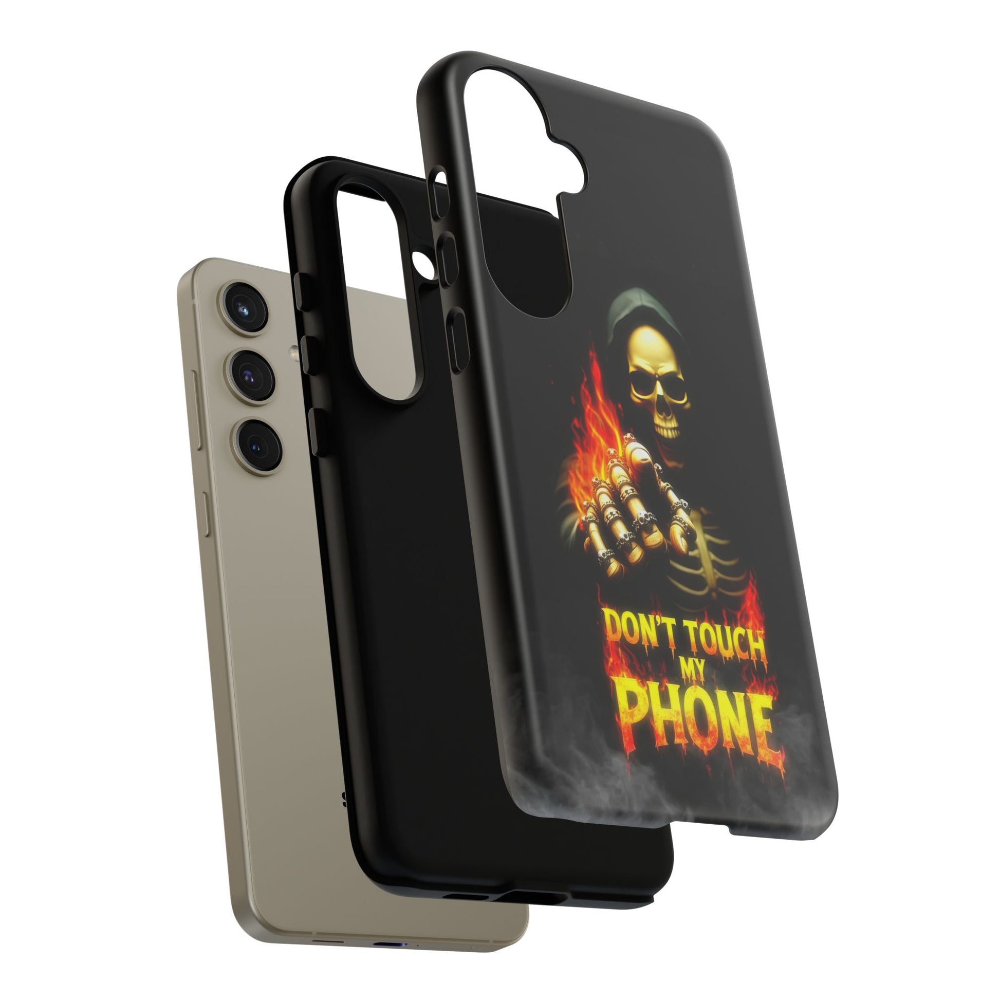 Skull Design Samsung Phone Case, Don't Touch My Phone Mobile Cover
