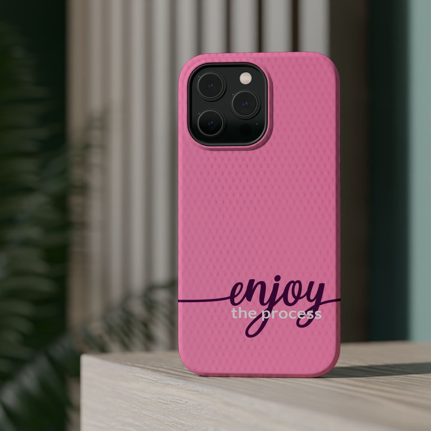 Enjoy the Process Magnetic Case - Motivational Pink Phone Cover for Women