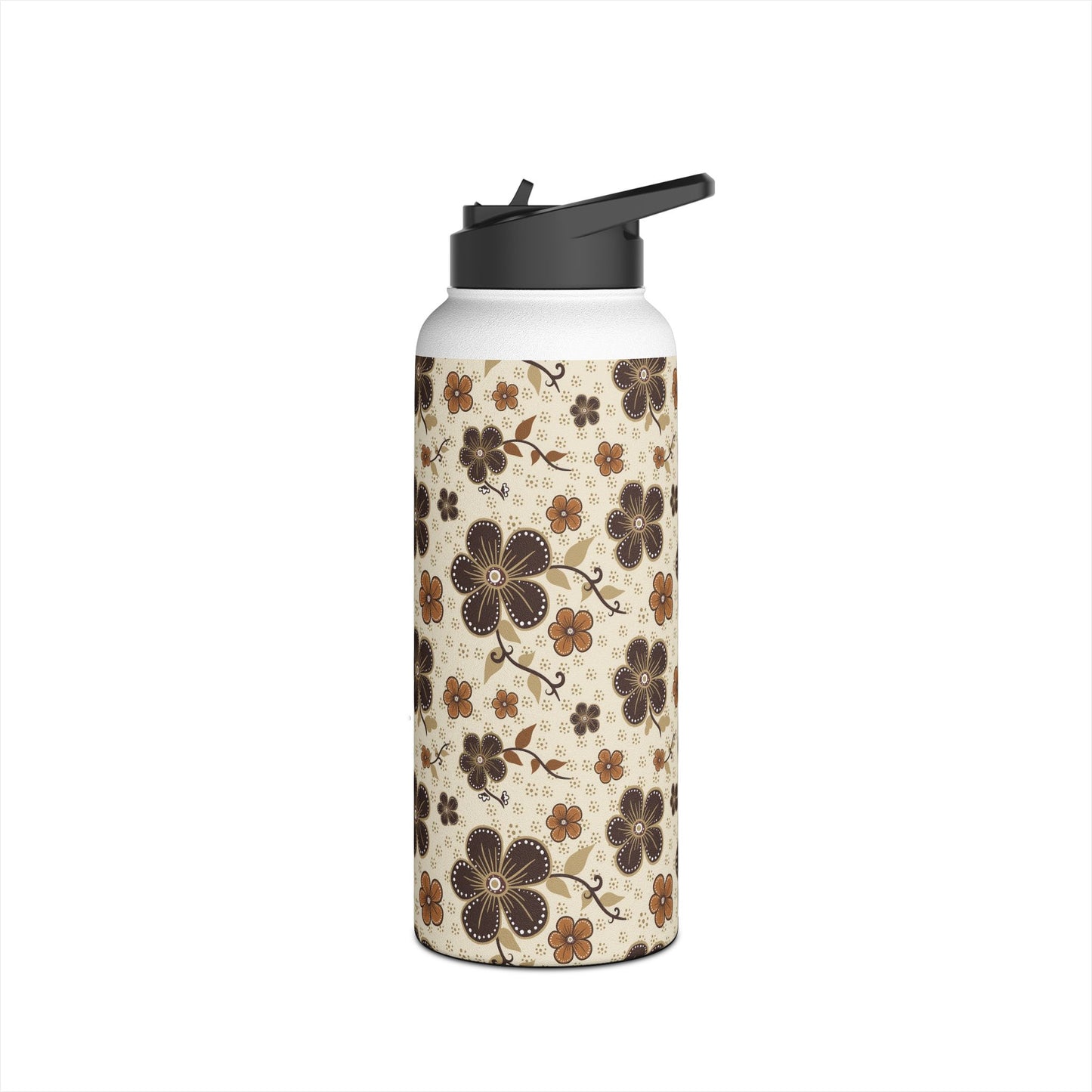 Timeless Elegance Stainless Steel Water Bottle, Standard Lid / Beige