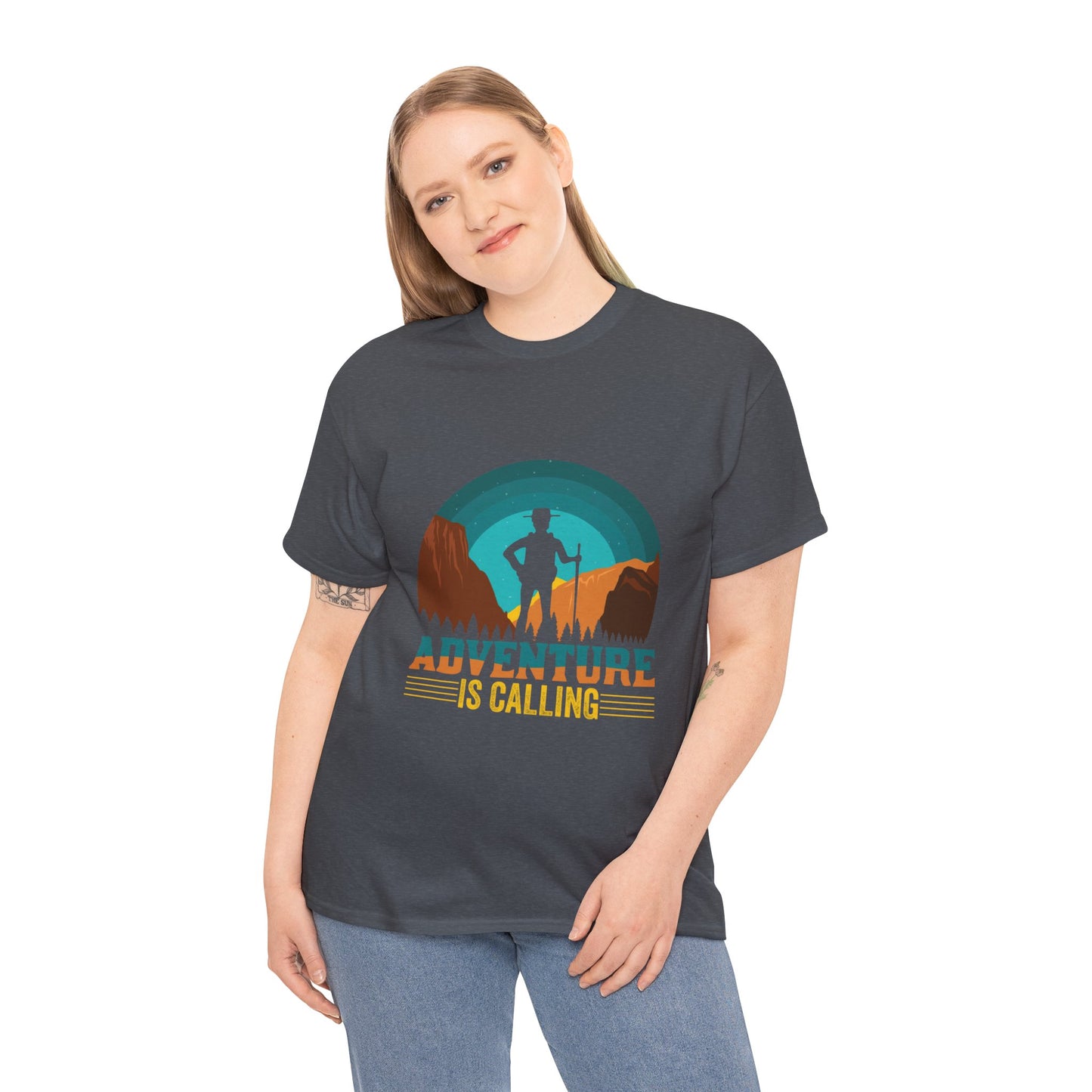 Adventure Is Calling Unisex Heavy Cotton Tee - Perfect for Outdoorsy Souls