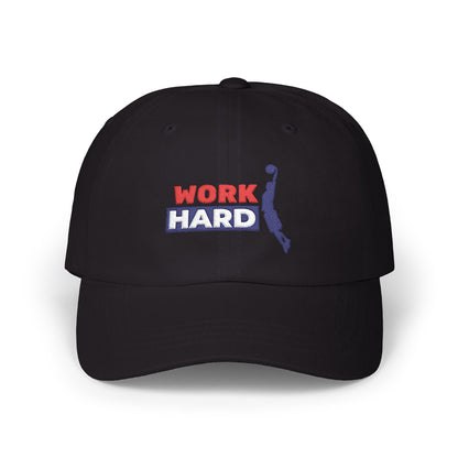 Work Hard Classic Dad Cap / embroidered