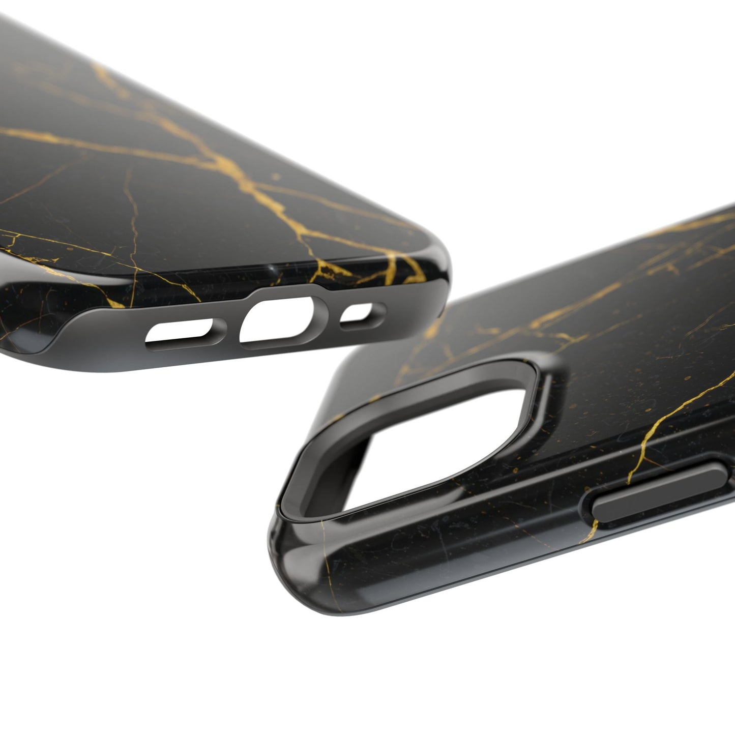 Luxury Black Marble Impact-Resistant iPhone